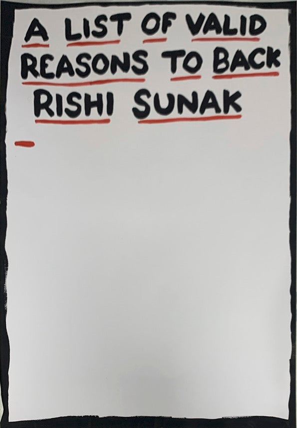 Rishi Sunak by Times New Roadman, a original  hand-painted with acrylic on paper. from 2023