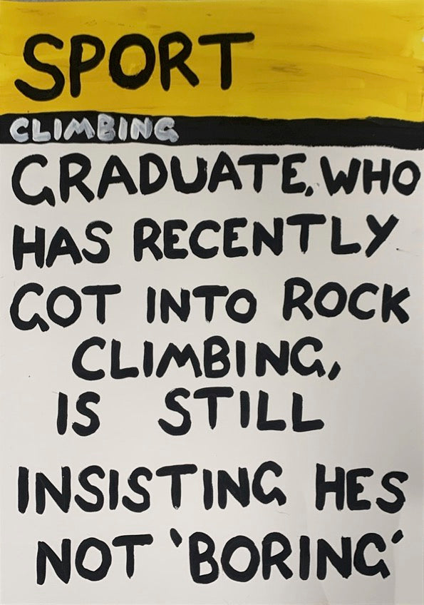 Rock Climbing by Times New Roadman, a original hand-painted with acrylic on paper. from 2023