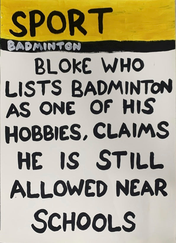 Sport Badminton by Times New Roadman, a original hand-painted with acrylic on paper. from 2023