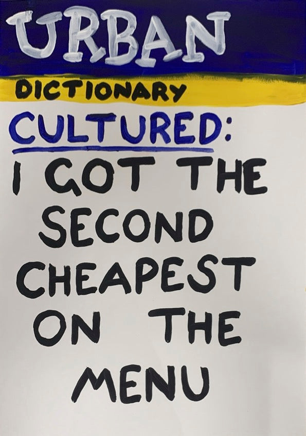 Second Cheapest by Times New Roadman, a original hand-painted acrylic on paper. from 2023