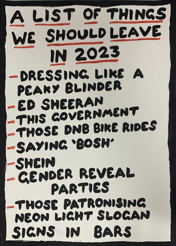 Leave In 2023 by Times New Roadman, a original hand-painted acrylic on paper. from 2023