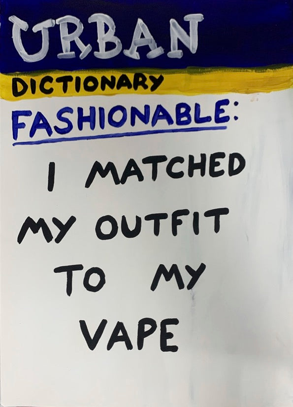 Matched My Vape by Times New Roadman, a original hand-painted acrylic on paper. from 2023