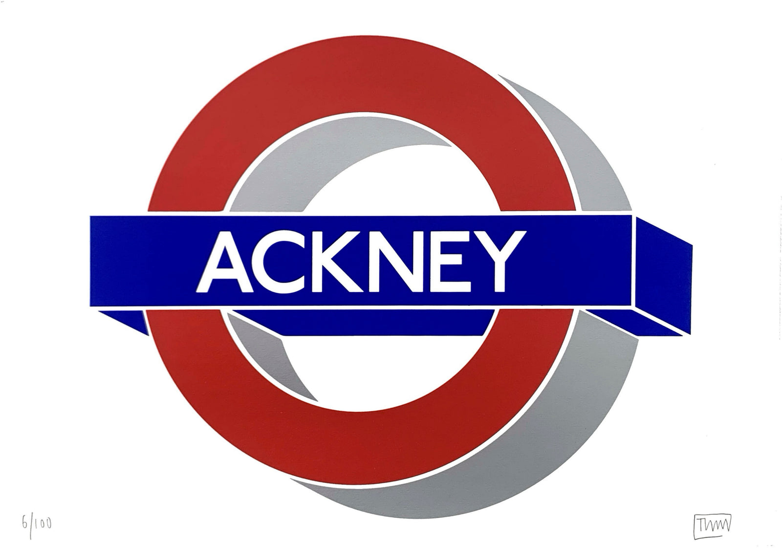 ACKNEY by Rob Timm, a limited edition 3 layers including silver ink 330gsm naturalis matt white. from 2024