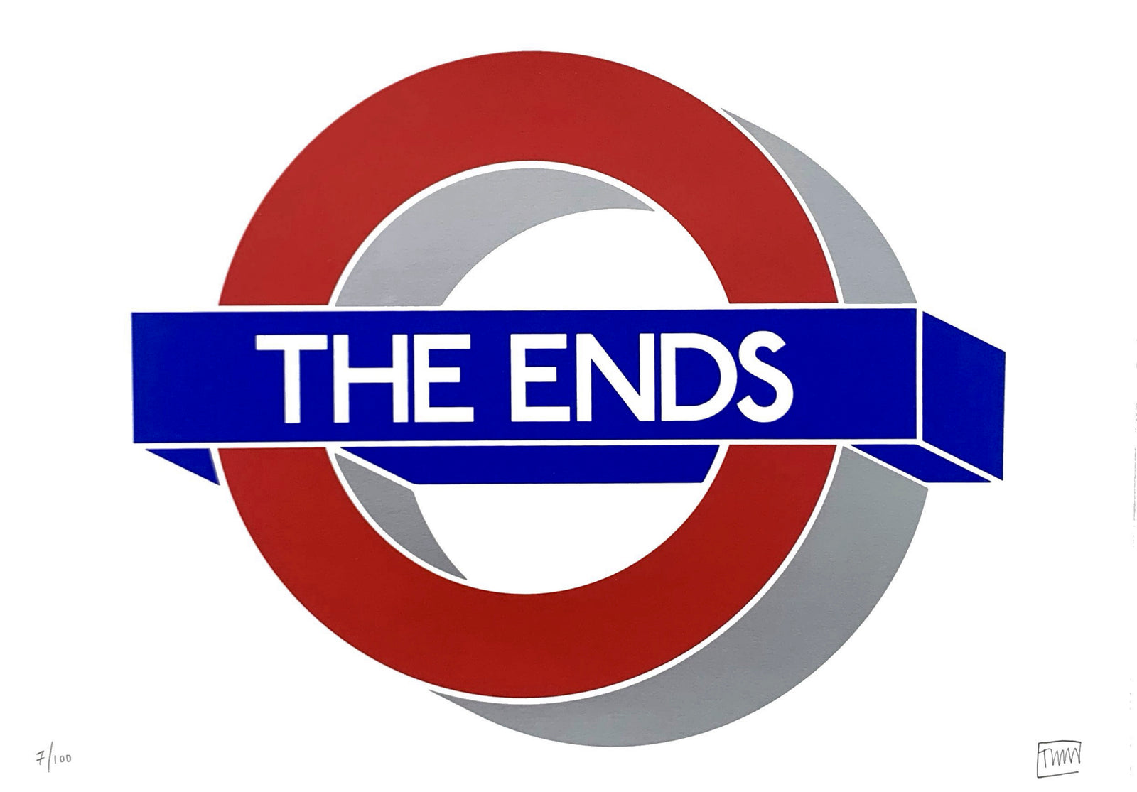 THE ENDS by Rob Timm, a limited edition 3 layers including silver ink 330gsm naturalis matt white from 2024