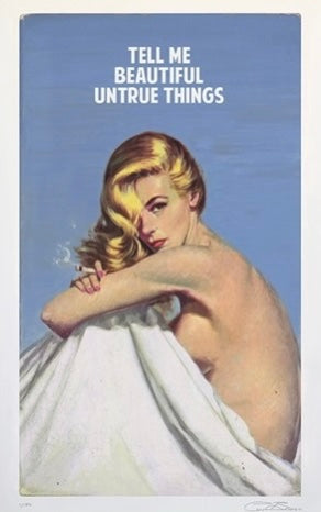 Tell Me Beautiful Untrue Things - Light Blue - Large by The Connor Brothers, a limited edition pigment print with silkscreen varnish. from 2021