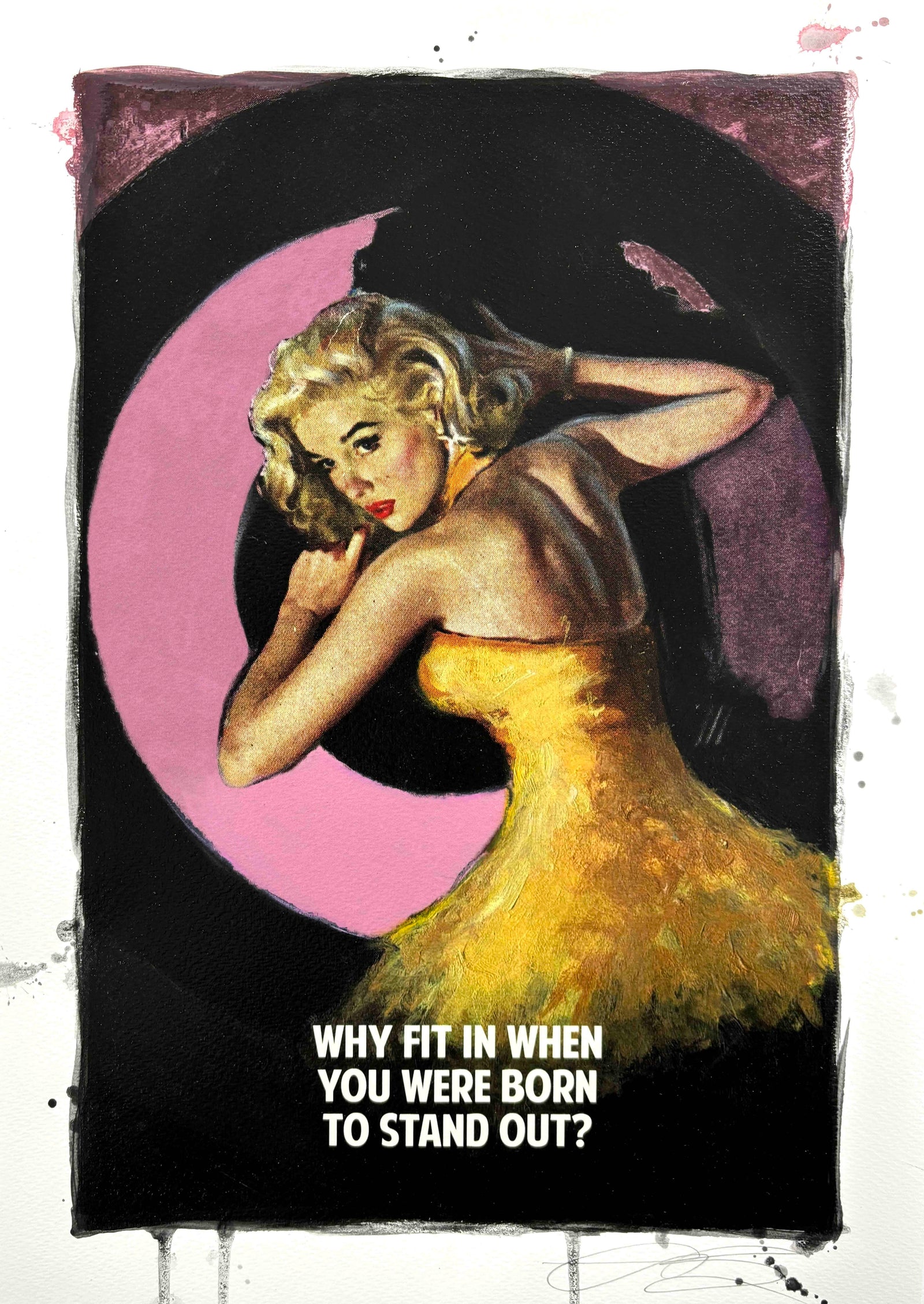 Why Fit In (Purple) by The Connor Brothers, a hand-finished hand coloured giclée print in oil, pastel and varnish. from 2020