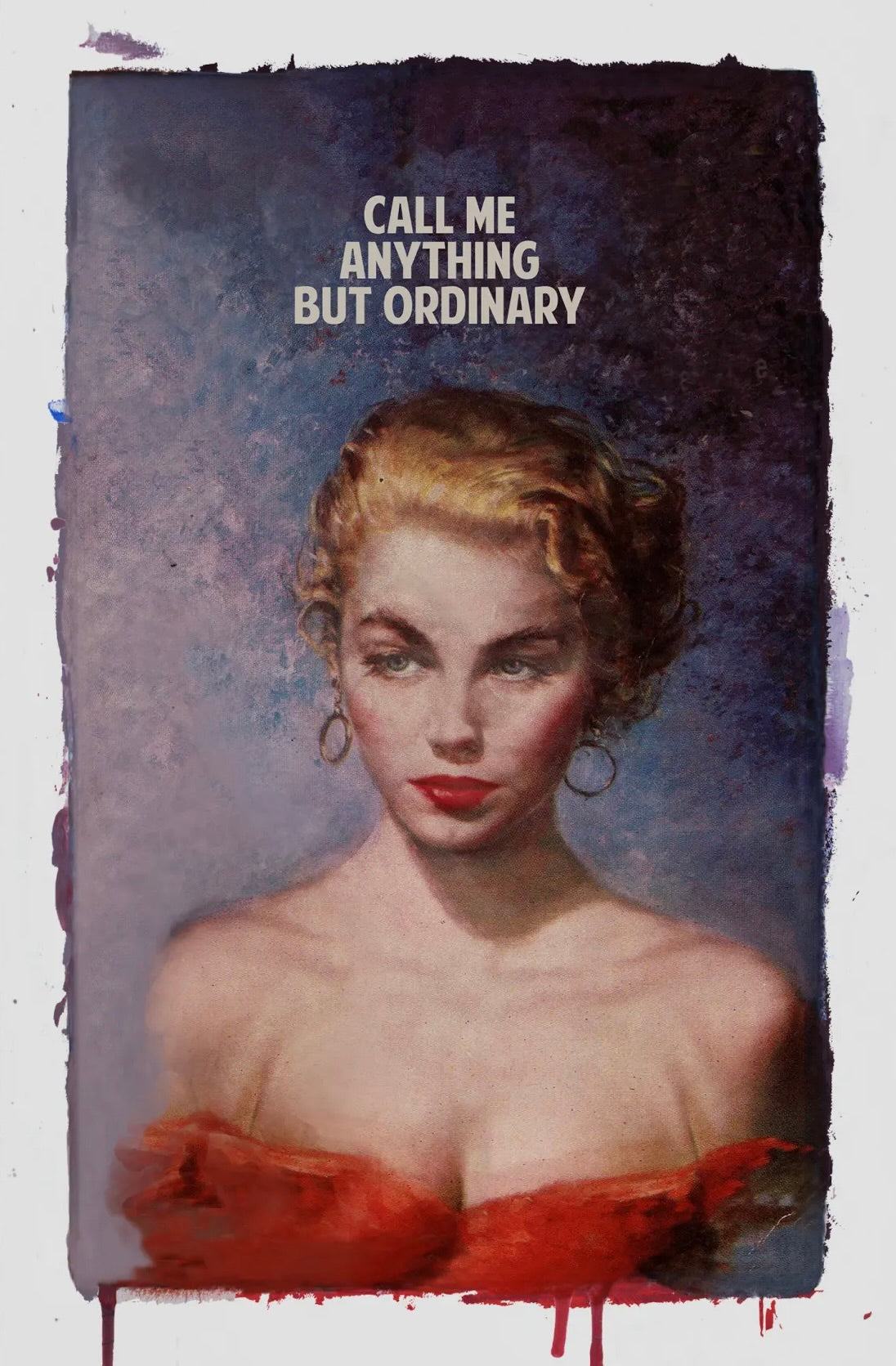 Call Me Anything But Ordinary - Blue by The Connor Brothers, a limited edition hand coloured giclée print in oil, pastel and varnish. from 2020