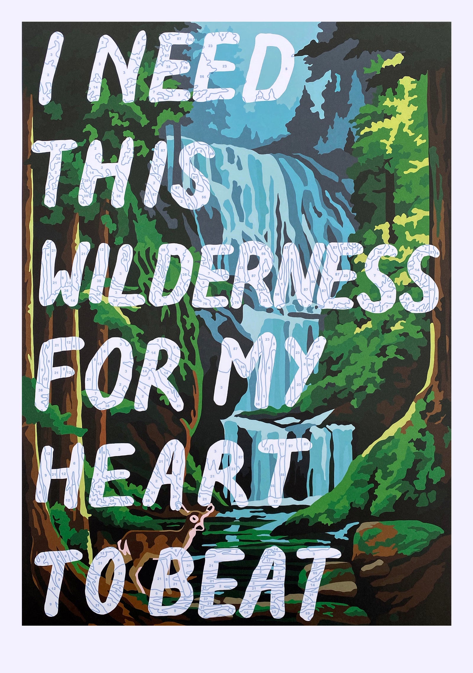 I Need Wilderness For My Heart To Beat (Benjamin Thomas Taylor Collaboration) by Adam Bridgland, a limited edition lithograph on fedrigoni arco 250gsm paper. from 2022