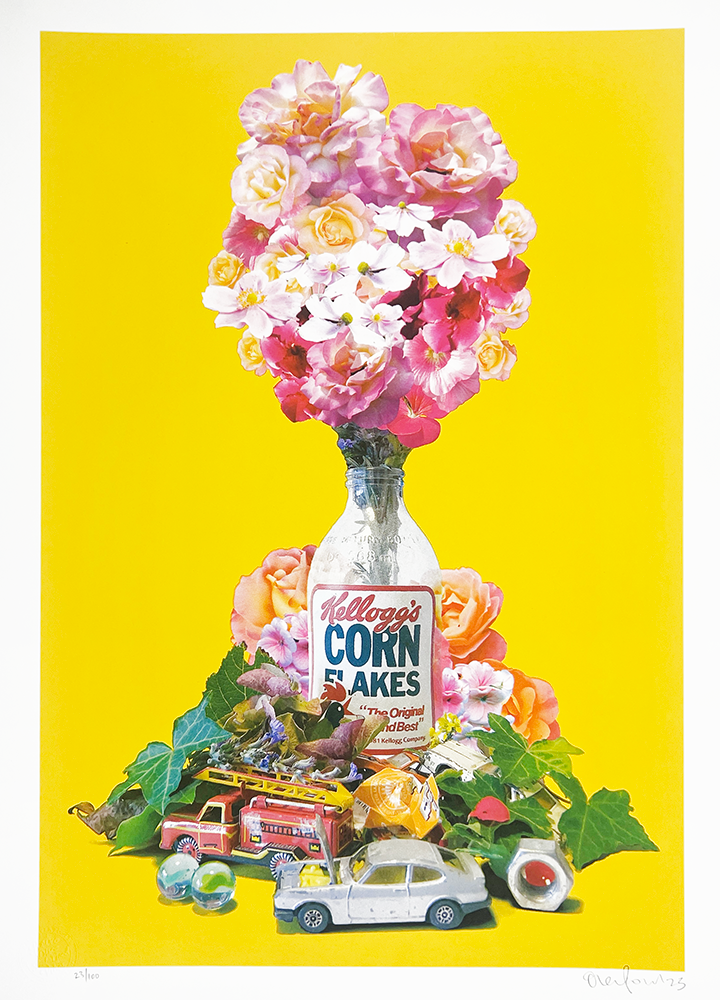 Cornflake by Oli Fowler, a limited edition 5 layer spot colour / cmyk hand pulled screen-print on 320gsm madrid litho  from 2023