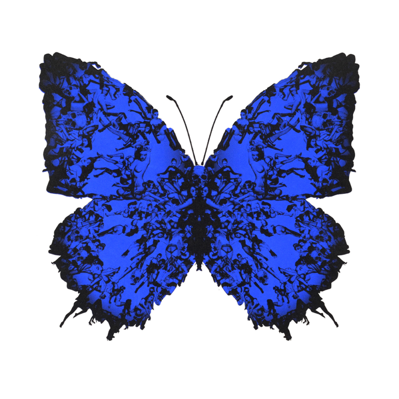 Deliverance Mini Electric Blue by Cassandra Yap, a limited edition 2 colour screen print with yescolours electric blue paint  fabriano 5 300 gsm from 2023