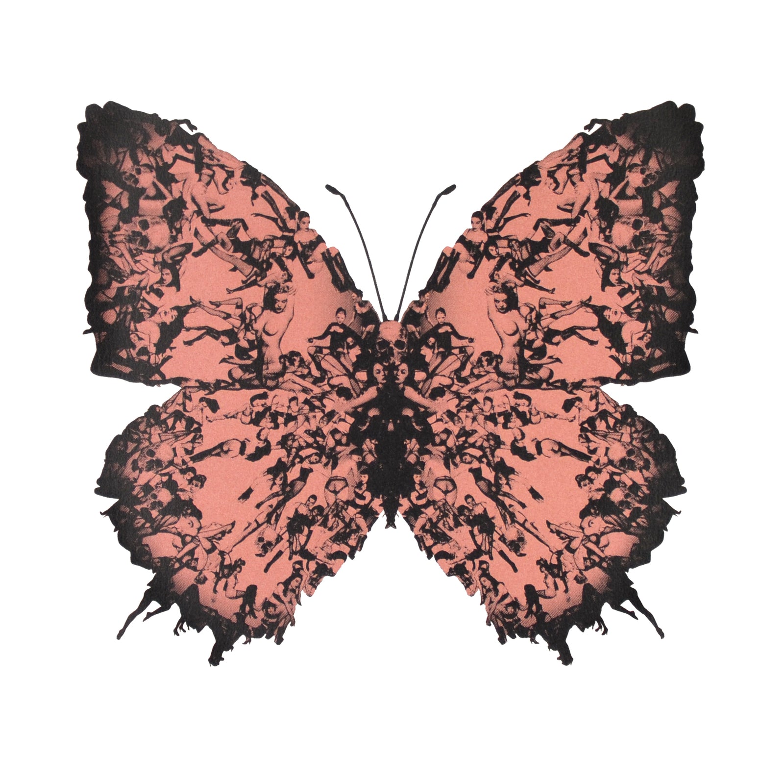 Deliverance Mini Dusty Pink by Cassandra Yap, a limited edition 2 colour screen print in black and metallic dusty pink on fabriano 5 300 gsm. from 2023