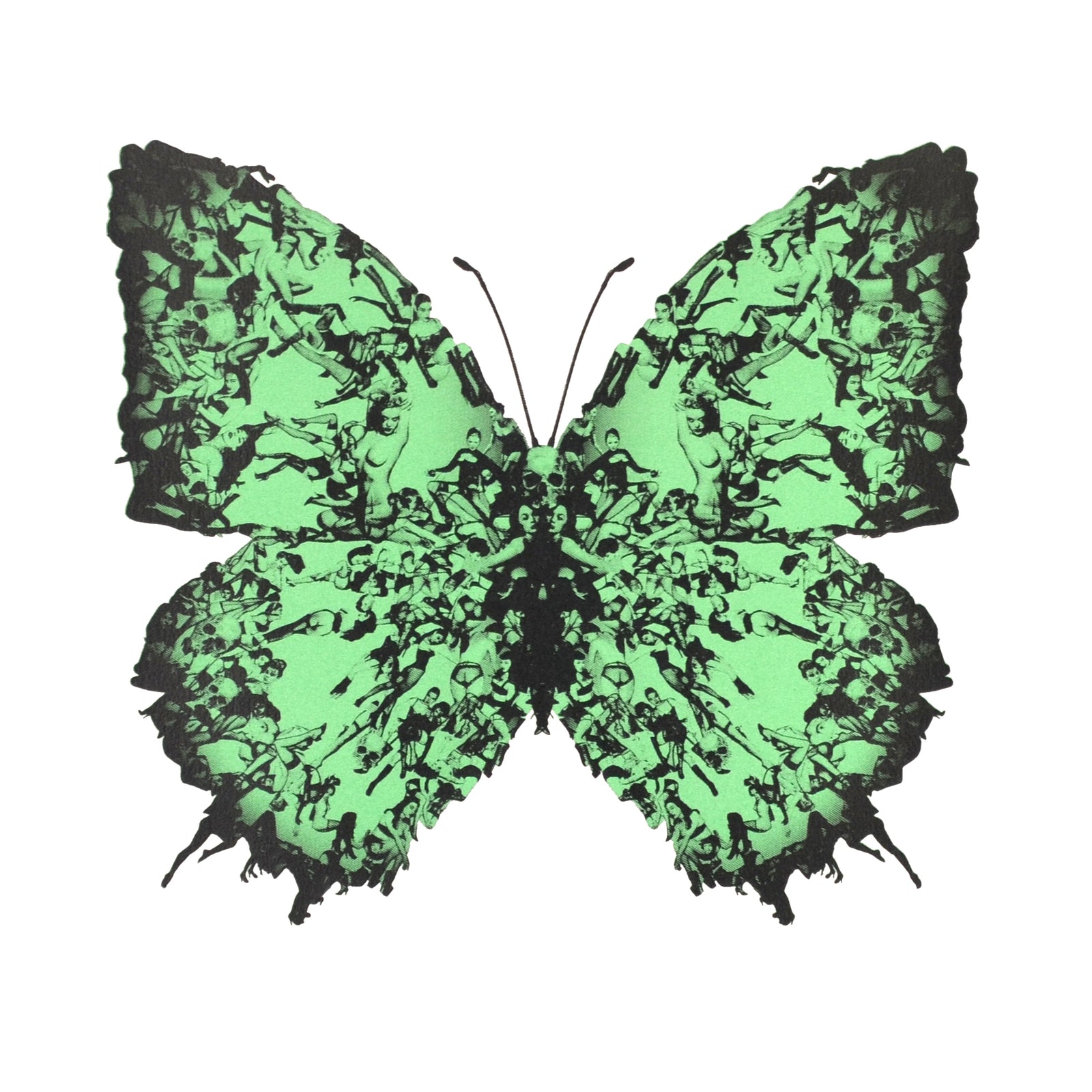 Deliverance Mini Metallic Green by Cassandra Yap, a limited edition 2 colour screen print in black and metallic dusty pink on fabriano 5 300 gsm. from 2023