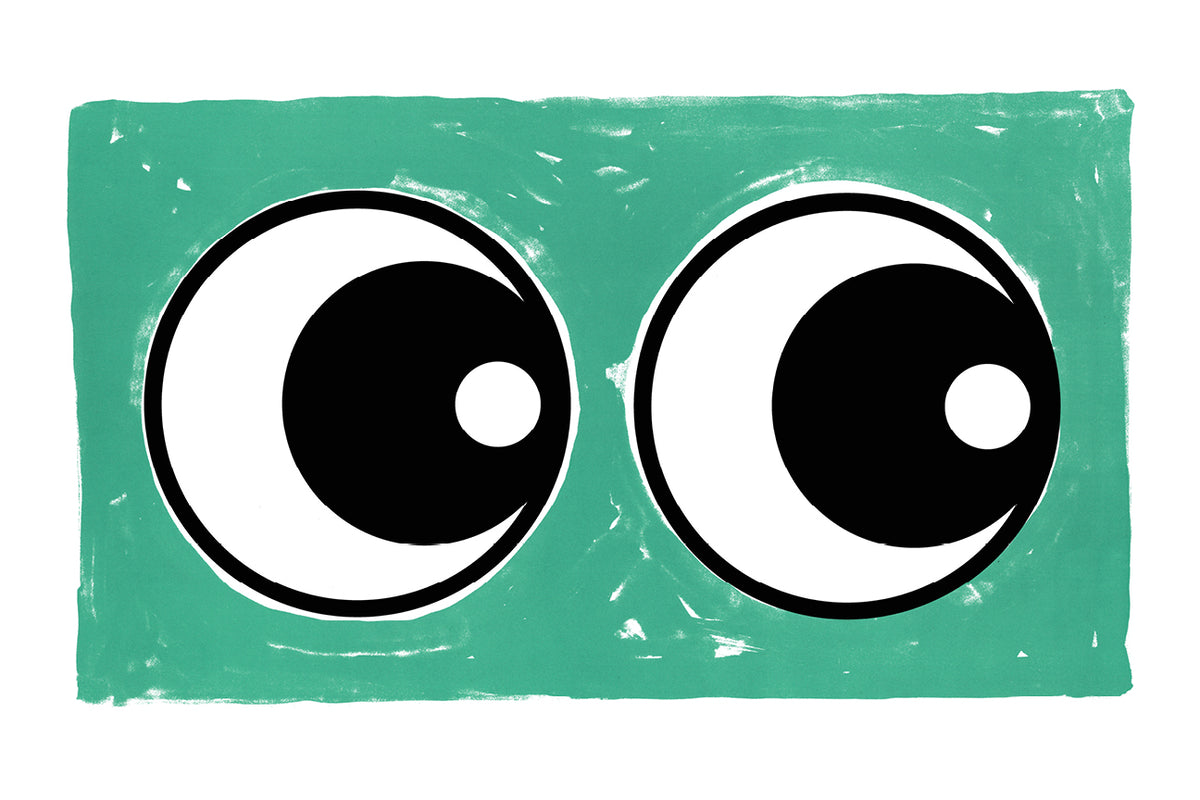 Making Eyes Across The Room (Green) by Adam Bridgland, a open edition giclée print on hahnemühle 308gsm rag paper from 2025