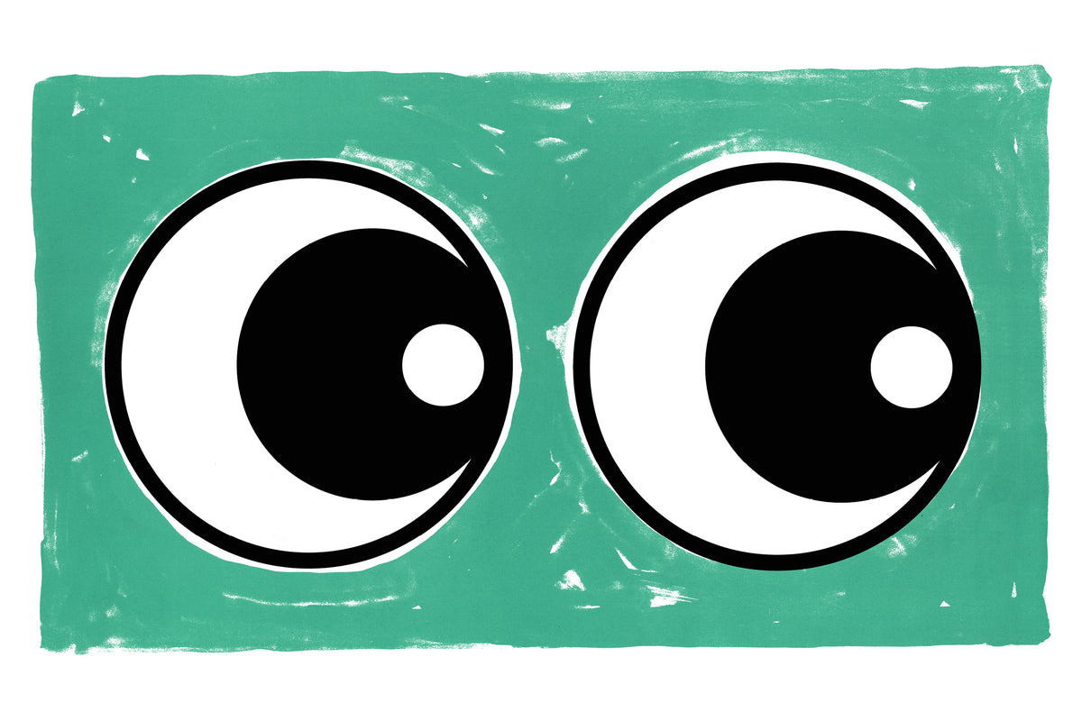 Making Eyes Across The Room (Green) by Adam Bridgland, a open edition giclée print on hahnemühle 308gsm rag paper from 2025