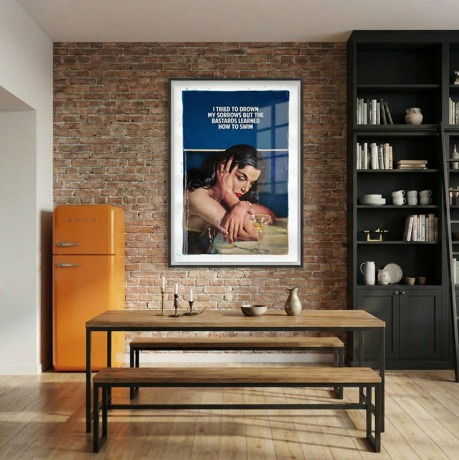 i-tried-to-drown-my-sorrows-blue-The Connor Brothers-Limited Edition Art Print-1051x1659