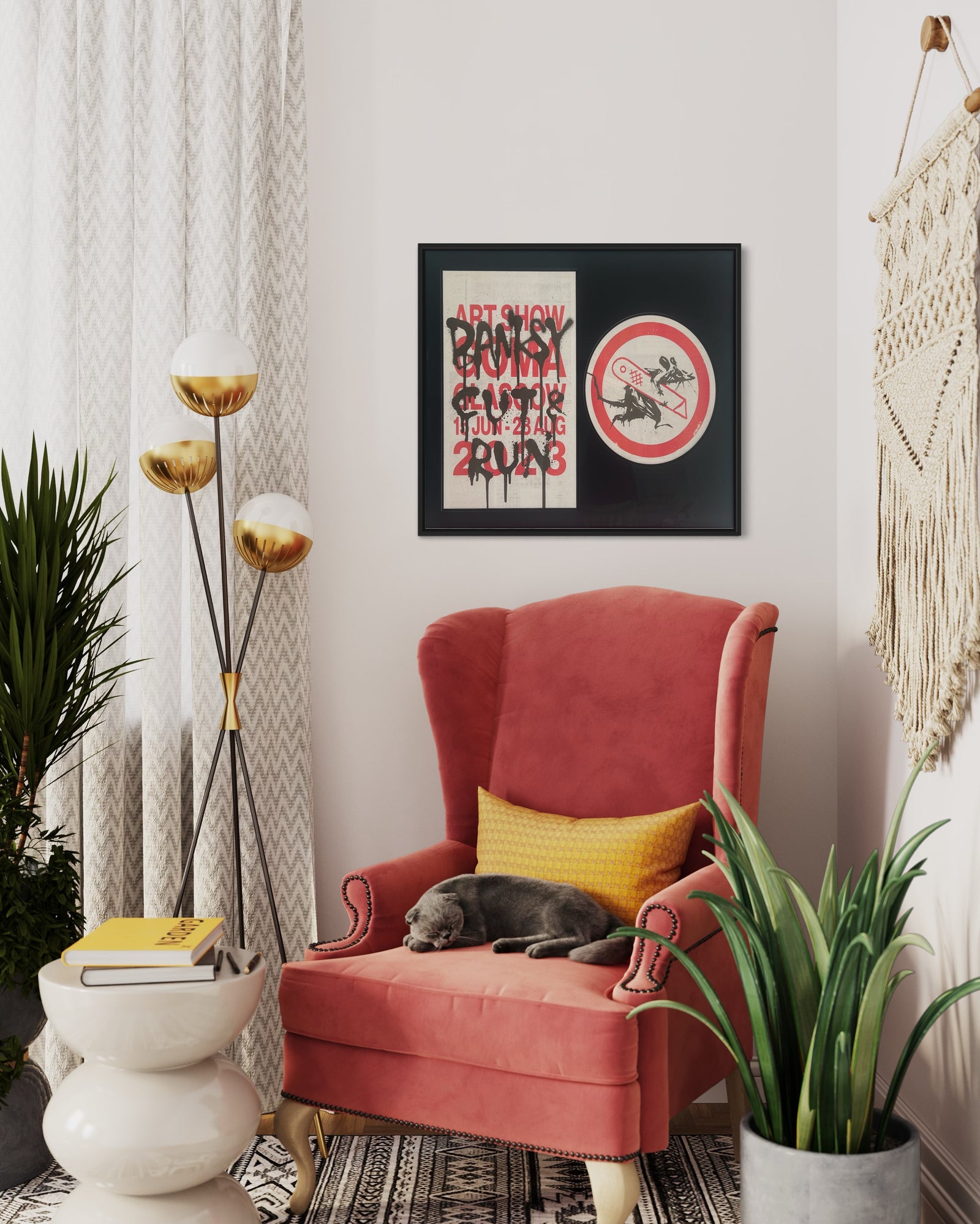 Cut & Run Newspaper (Framed) by Banksy