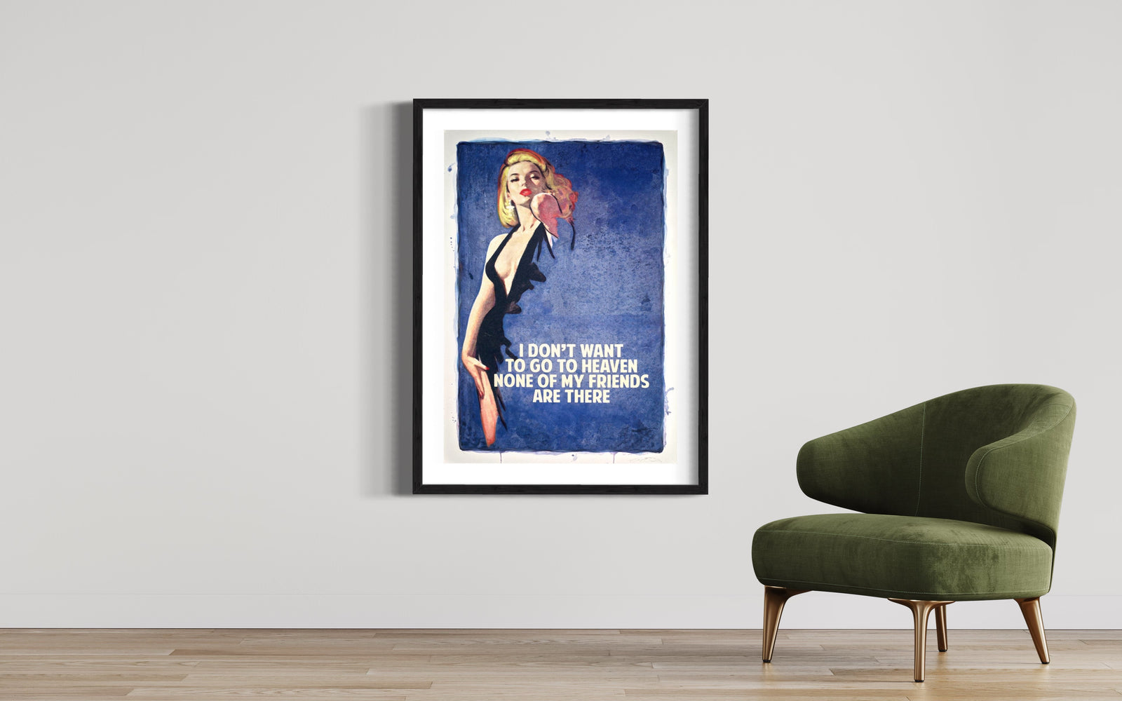 I Don't Want To Go To Heaven - Blue by The Connor Brothers, a limited edition hand coloured giclée print in oil, pastel and varnish. from 2021