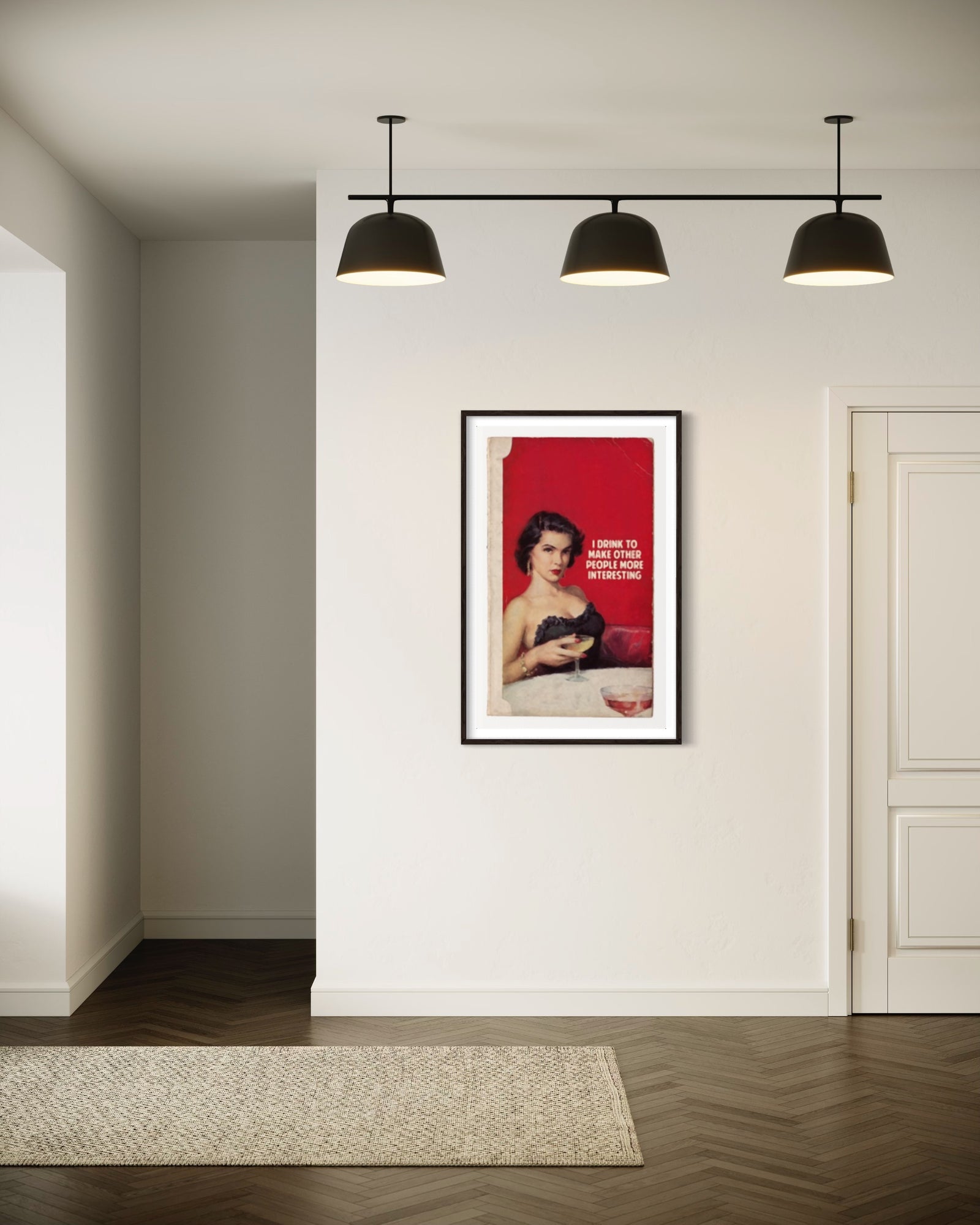 I Drink To Make Other People More Interesting - Red by The Connor Brothers, a limited edition giclee print on archival paper with silkscreen varnish. from 2021