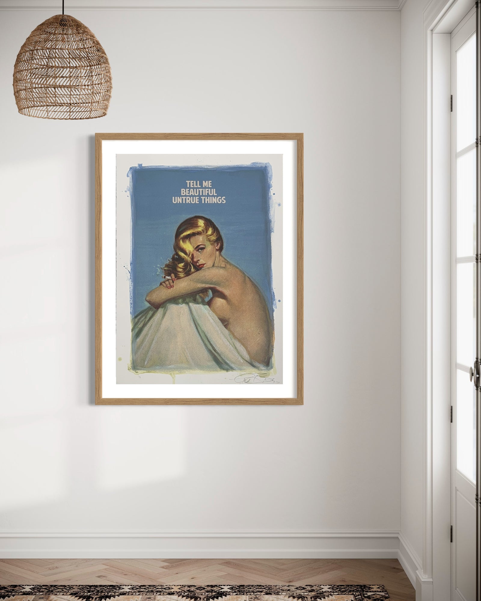 Tell Me Beautiful Untrue Things - Light Blue - Large by The Connor Brothers, a limited edition pigment print with silkscreen varnish. from 2021