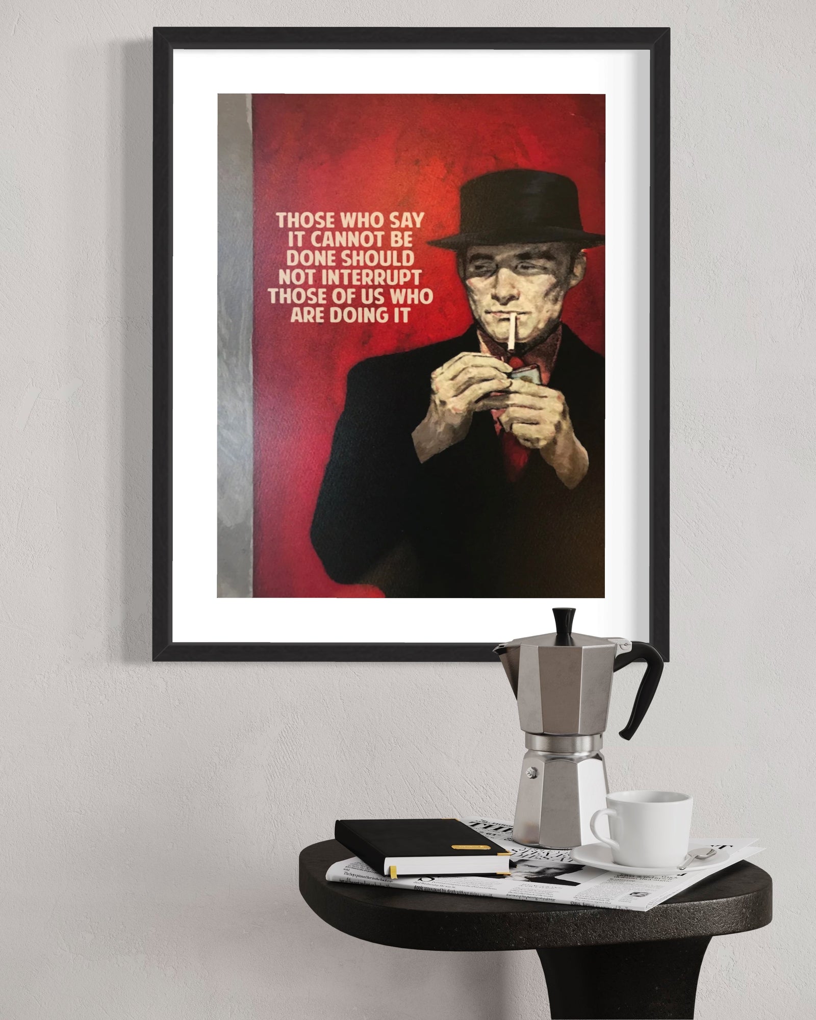 Those Who Say It Cannot Be Done - Red (Framed) by The Connor Brothers, a limited edition hand coloured giclée print in oil, pastel and varnish. from 2018