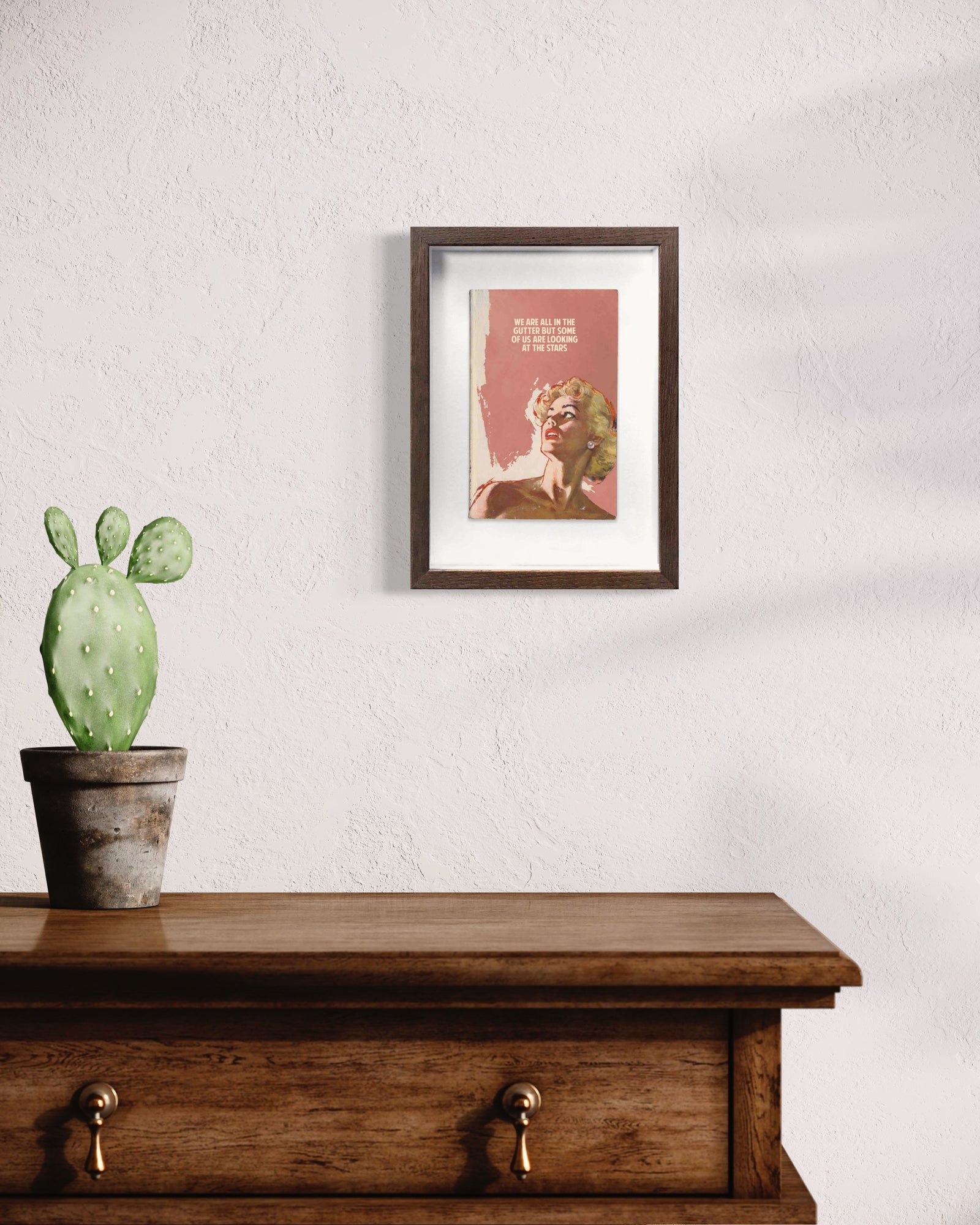 We Are All In The Gutter – Pink (Framed) by The Connor Brothers, a limited edition hand painted vintage paperback book with silkscreen from 2019