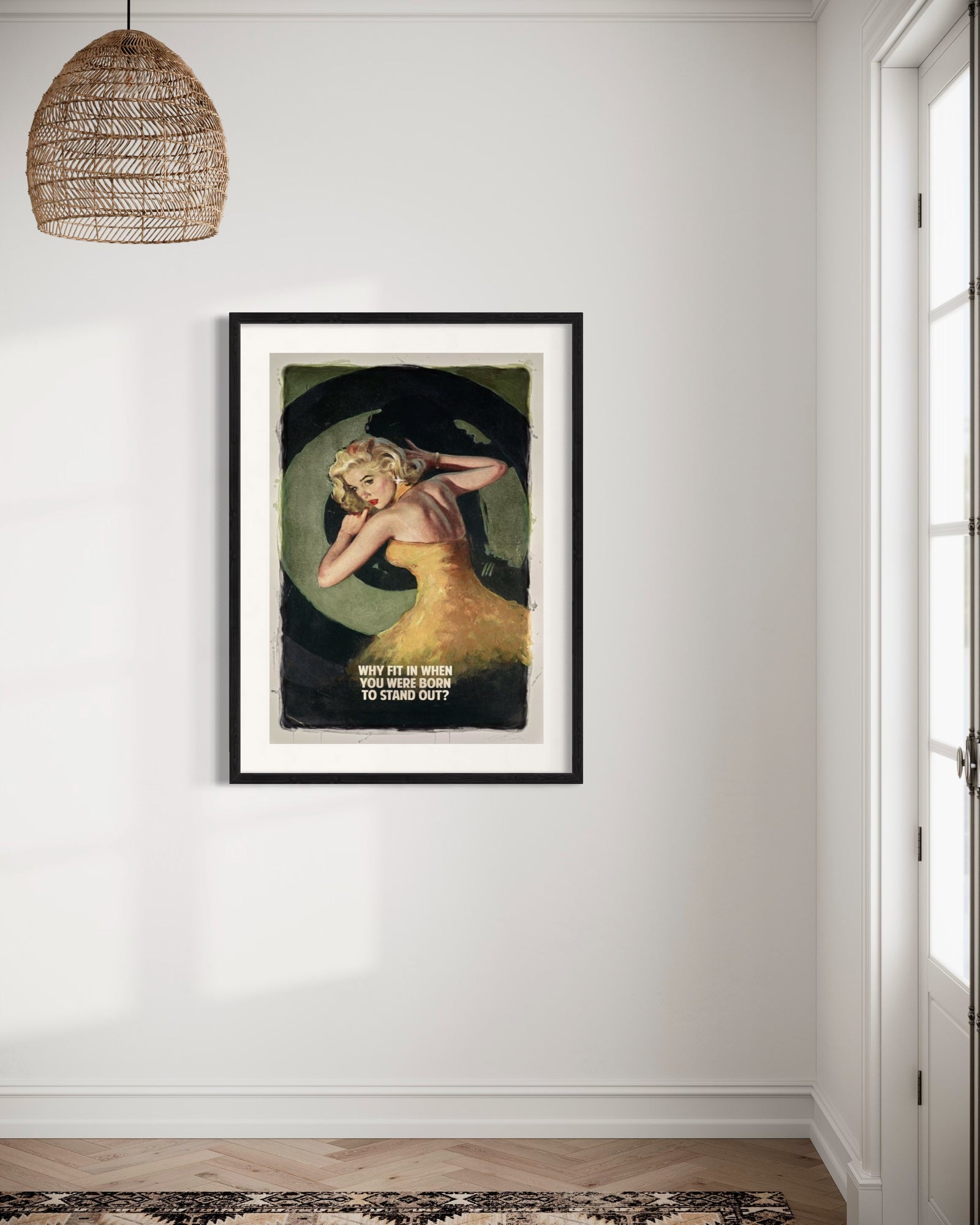 Why Fit In When You Were Born To Stand Out - Green by The Connor Brothers, a limited edition hand coloured giclée print in oil, pastel and varnish. from 2020