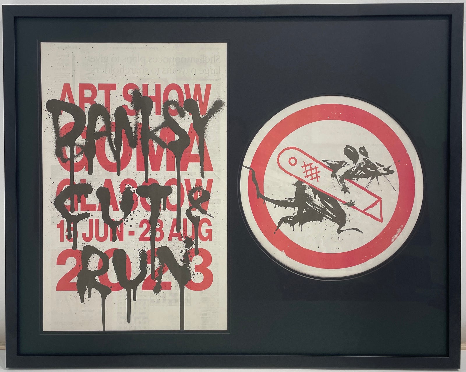 Cut & Run Newspaper (Framed) by Banksy