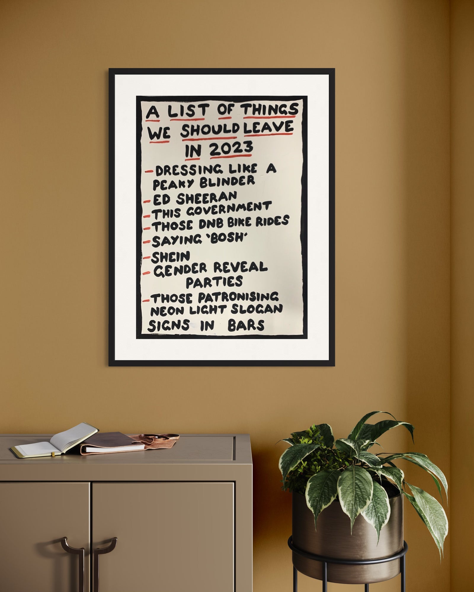 Leave In 2023 by Times New Roadman, a original hand-painted acrylic on paper. from 2023