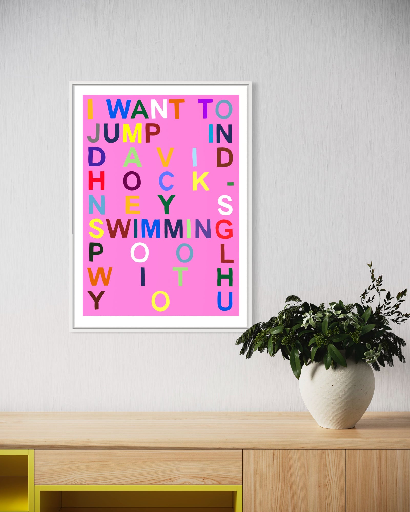 I Want To Jump In David Hockney's Swimming Pool With You (Magenta) by Benjamin Thomas Taylor, a limited edition archival pigment print on 350gsm hahnemühle photo rag paper. from 2024