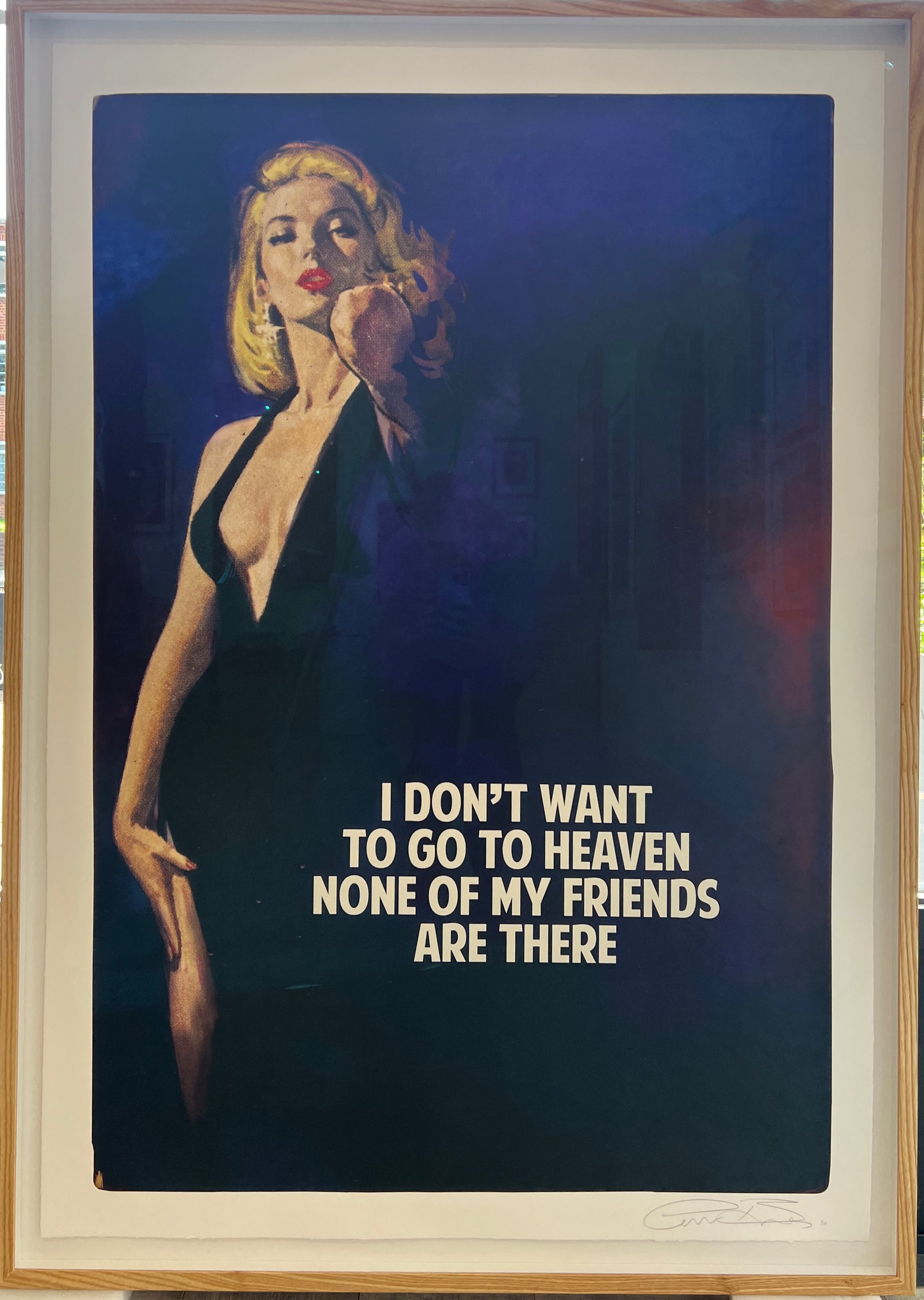 I Don't Want To Go To Heaven - Purple / Blue (Framed) by The Connor Brothers, a original giclee print on archival paper with silkscreen varnish. from 2020