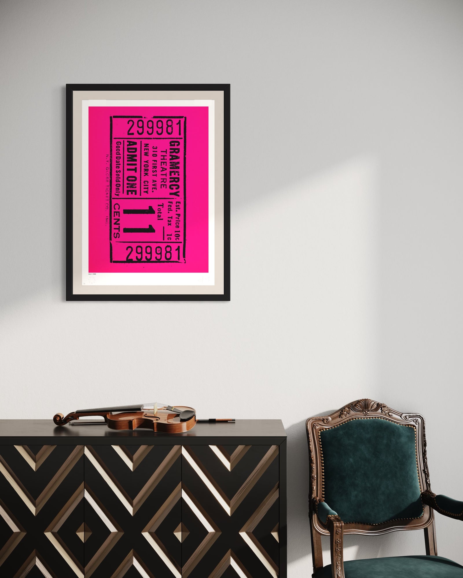 Stubs Detail - Fluro Pink by Inkcandy, a limited edition 2 colour hand pulled silkscreen printed onto omnia, 200gsm.  from 2024