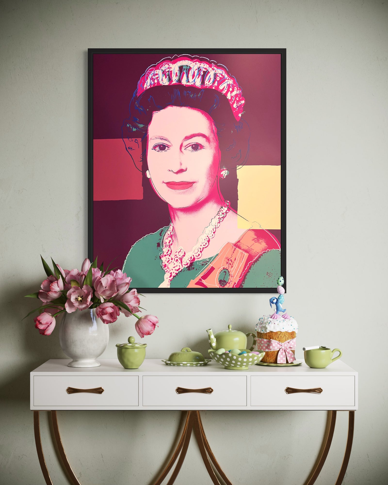 Queen Elizabeth II: 335 by Sunday B. Morning (Andy Warhol)