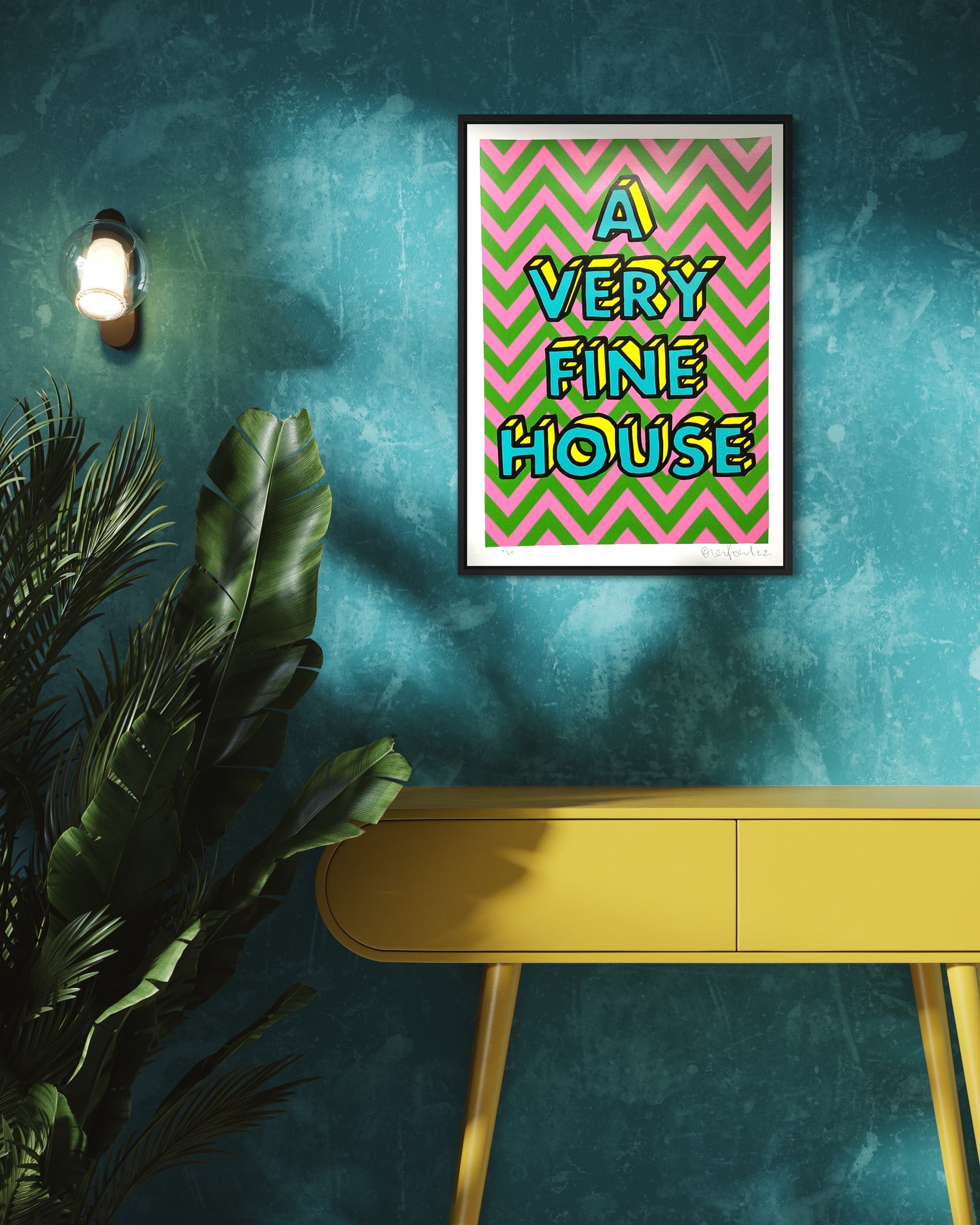 A Very Fine House by Oli Fowler, a limited edition 5-layer, screen-printed on 320gsm gfsmith naturalis white from 2022