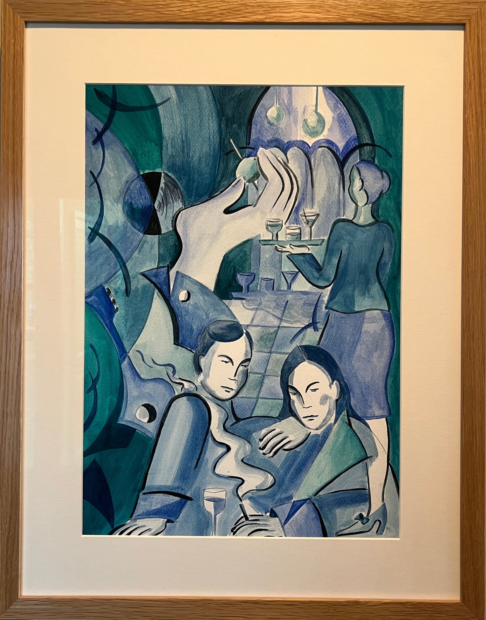 Afternoon Amaretto (Framed) by Florence White, a original pencil, watercolours and acrylic on cartridge paper from 2023