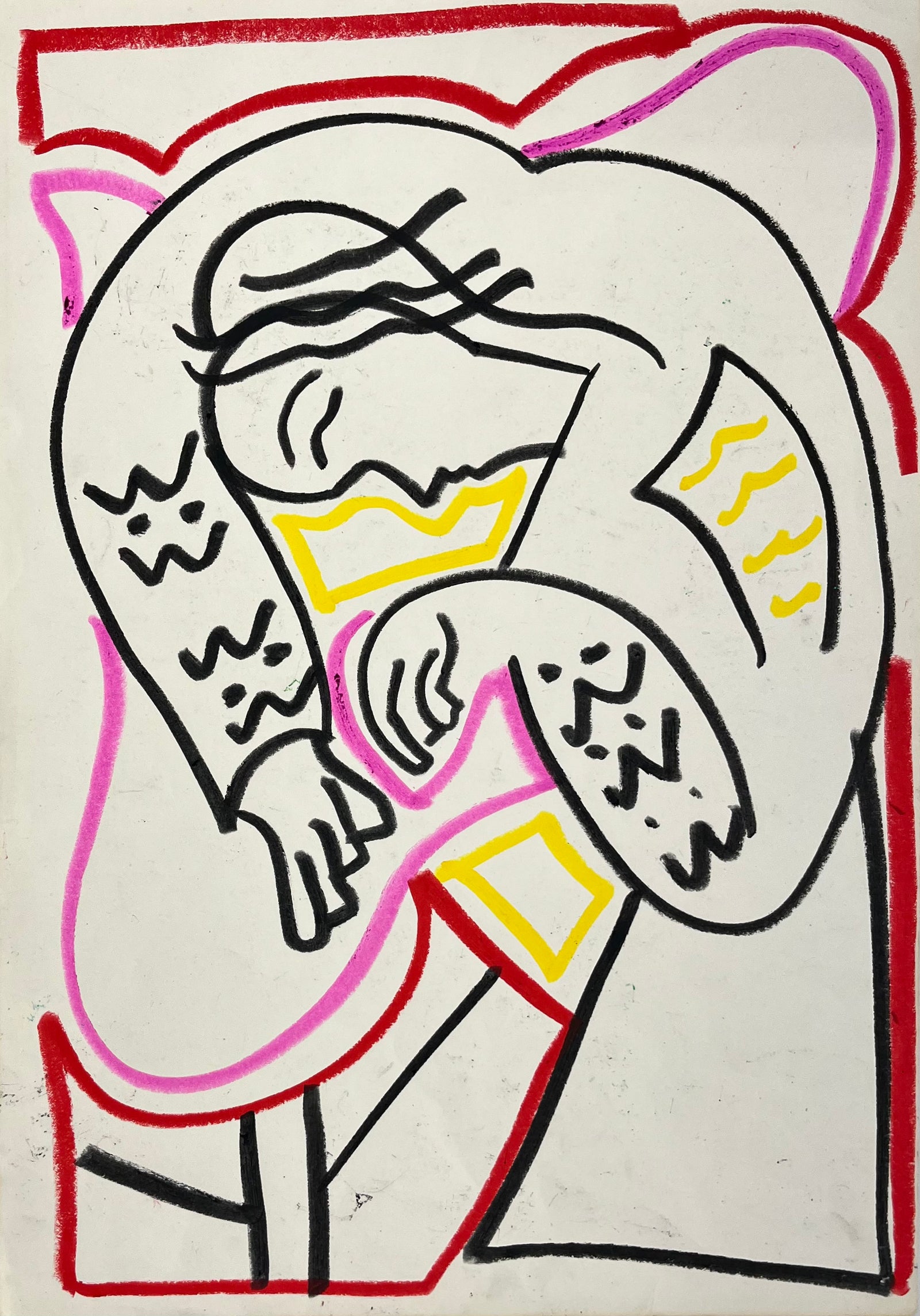 This Angel Sleeps by Sam Wadsworth, a original oil pastel on paper from 2024