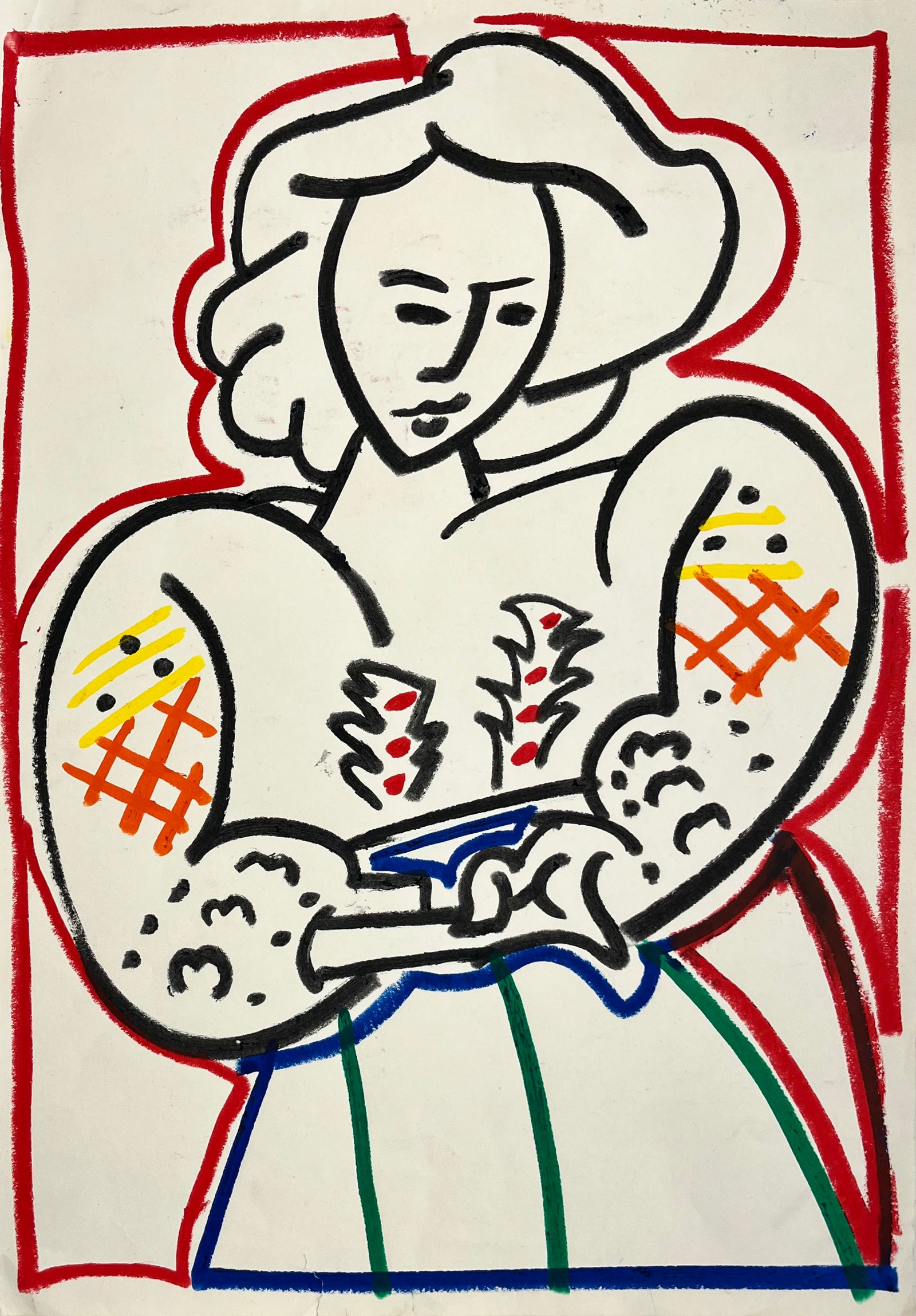 Angel Of The Silences by Sam Wadsworth, a original oil pastel on paper from 2024