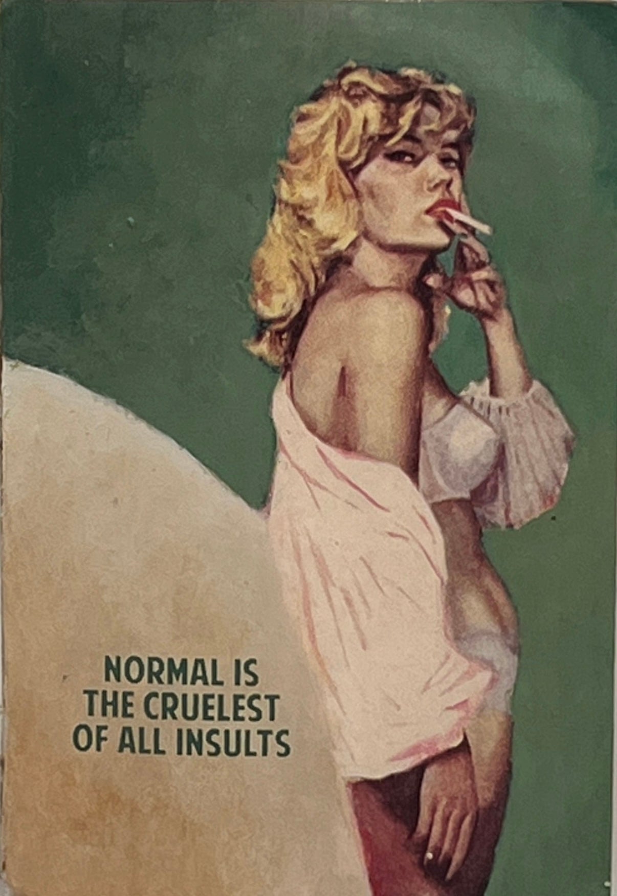 Normal is the Cruellest of All Insults (Framed) by The Connor Brothers, a limited edition hand painted vintage paperback book with silkscreen from 2019