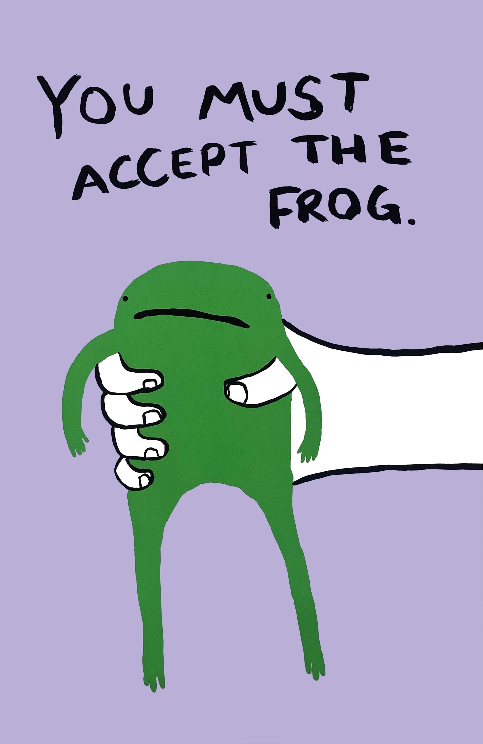 You Must Accept The Frog by Billy Murphy, a limited edition 4 colour silkscreen print on somerset tub paper 410gsm from 2024