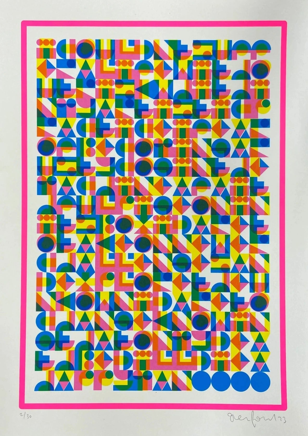 Hidden Typography "Happy Man" by Oli Fowler, a limited edition four-layered screenprints offers a secret to be discovered from 2023