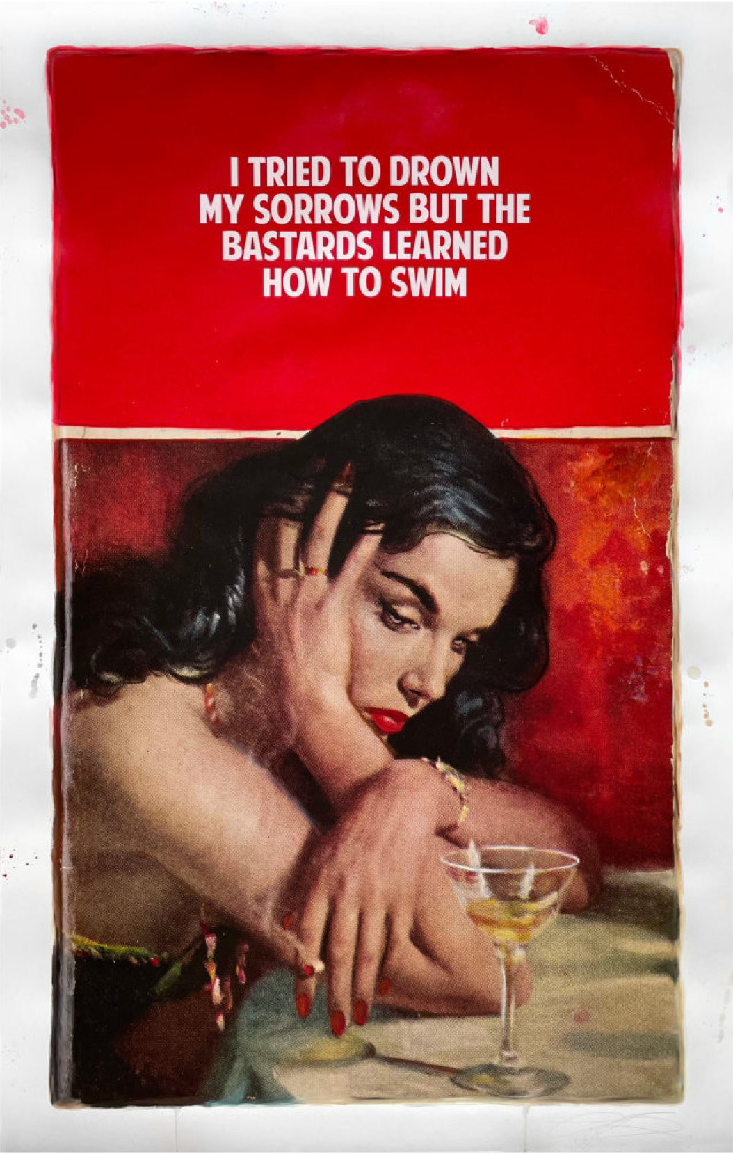 i-tried-to-drown-my-sorrows-red-The Connor Brothers-Limited Edition Art Print-1054x1659