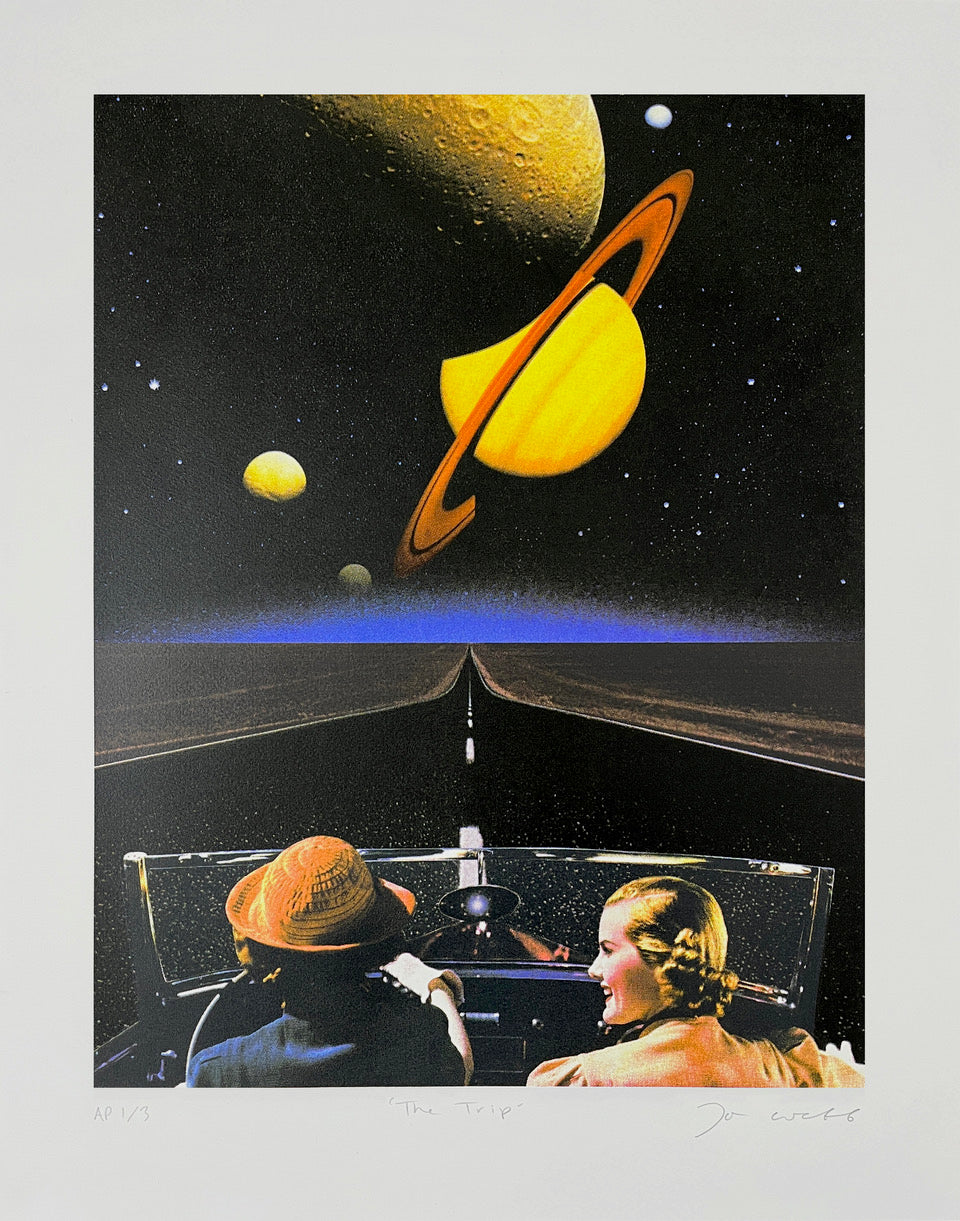 The Trip by Joe Webb, a limited edition 8 colour silkscreen with varnish finish on somerset enhanced velvet 410gsm paper from 2023