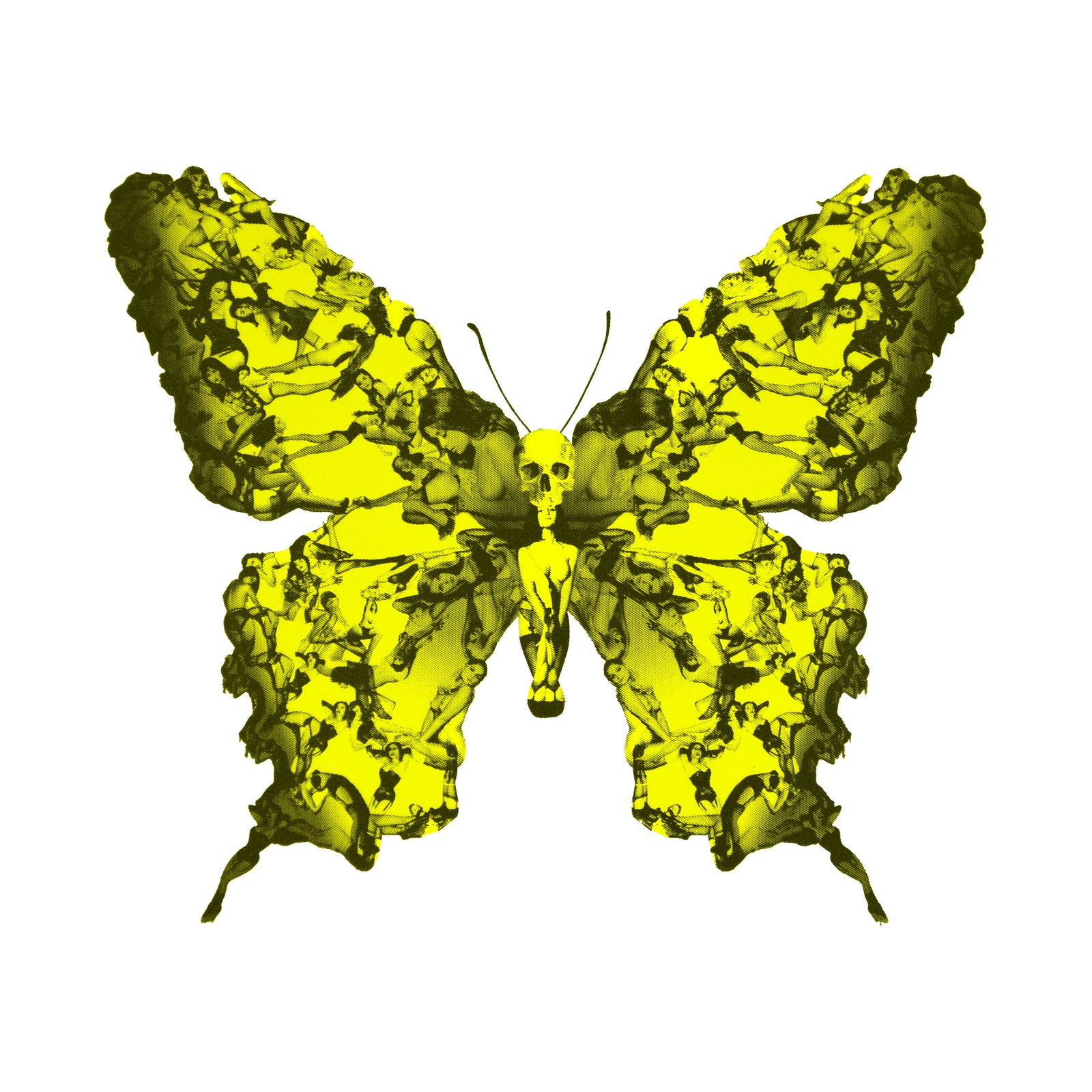 Liberty Mini Fluorescent Yellow by Cassandra Yap, a limited edition 2 colour screen print in black and fluorescent pink on fabriano 5 300 gsm from 2023