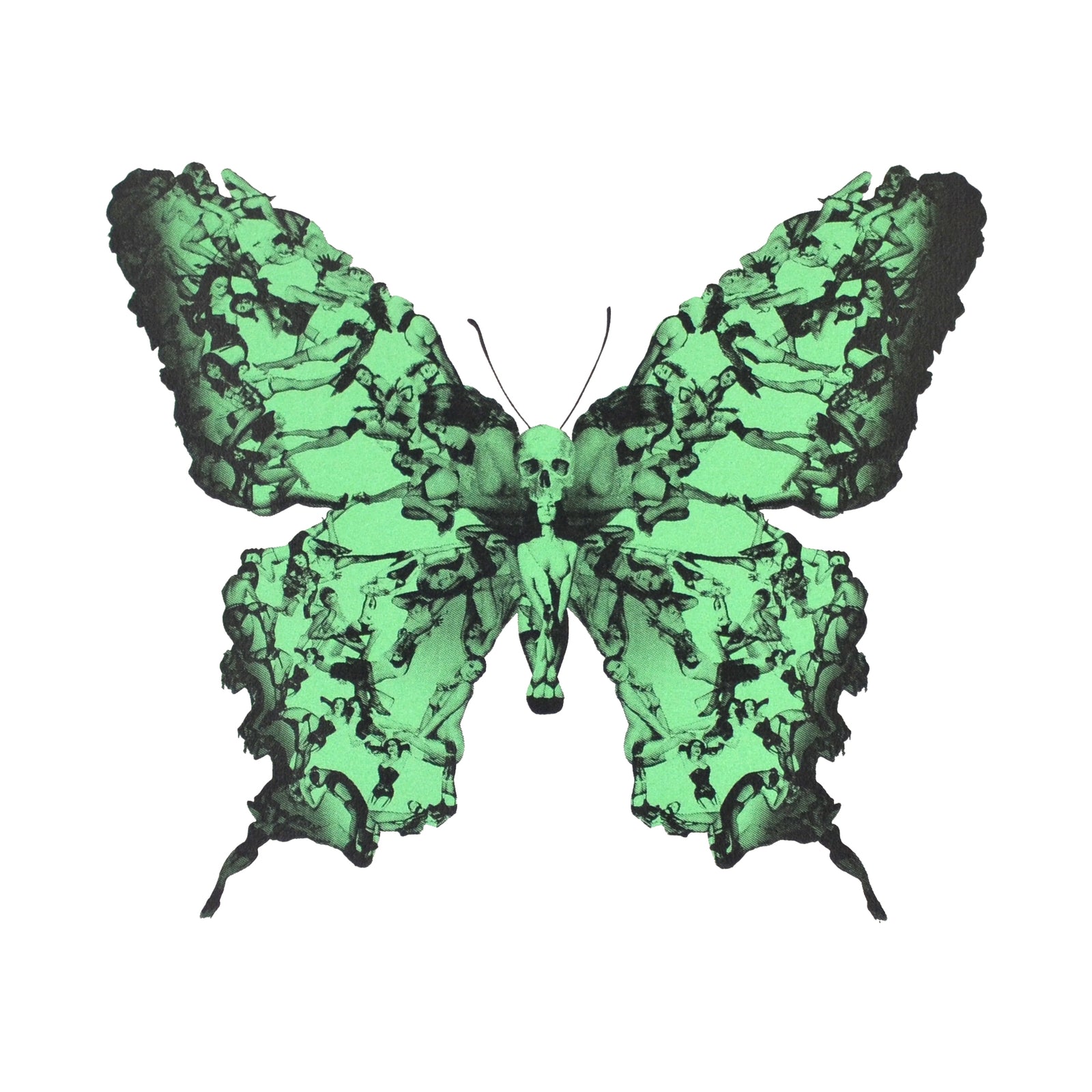 Liberty Mini Metallic Green by Cassandra Yap, a limited edition 2 colour screen print in black and metallic dusty pink on fabriano 5 300 gsm. from 2023