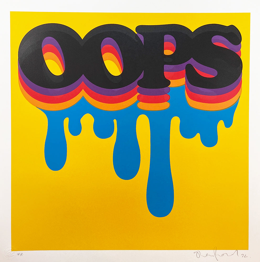 Oops XL by Oli Fowler, a limited edition 6 layer hand pulled screenprint on 410gsm somerset satin paper from 2022
