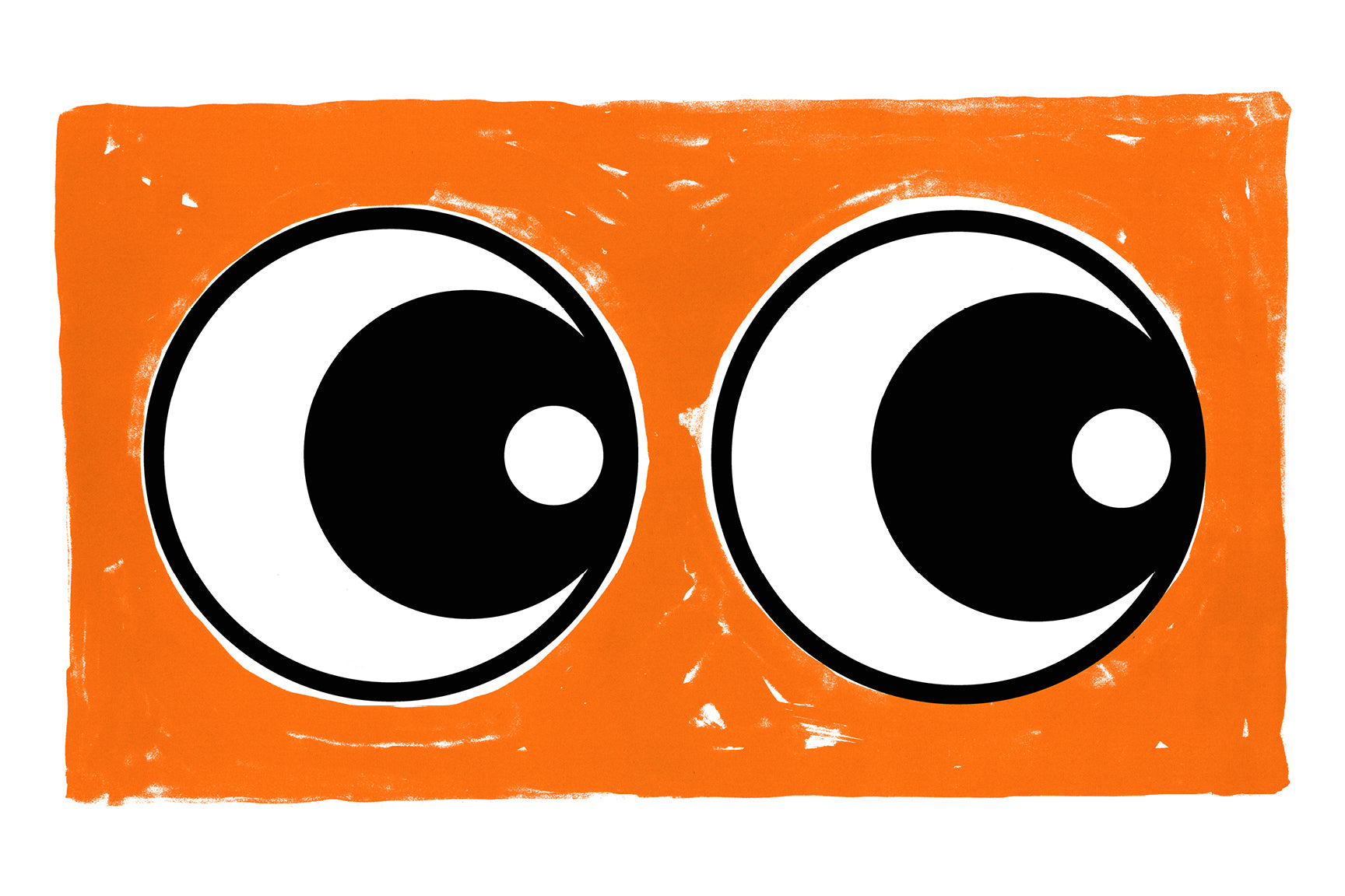 Making Eyes Across The Room (Orange) by Adam Bridgland, a open edition giclée print on hahnemühle 308gsm rag paper from 2025