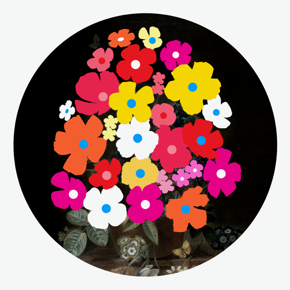 Wallflowers (Hand-Finished) by Heath Kane, a original giclée print based with hand-printed flowers. from 2023