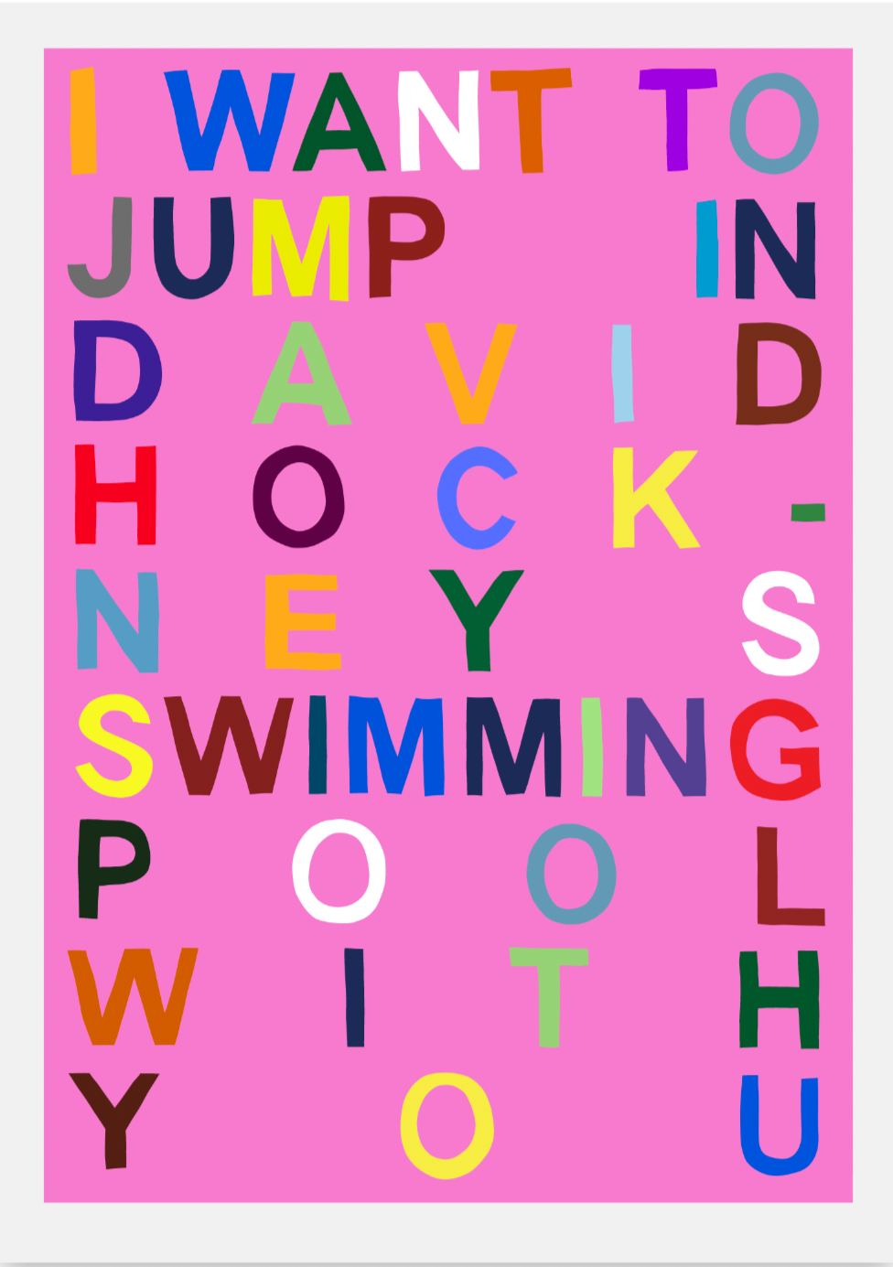 I Want To Jump In David Hockney's Swimming Pool With You (Magenta) by Benjamin Thomas Taylor, a limited edition archival pigment print on 350gsm hahnemühle photo rag paper. from 2024