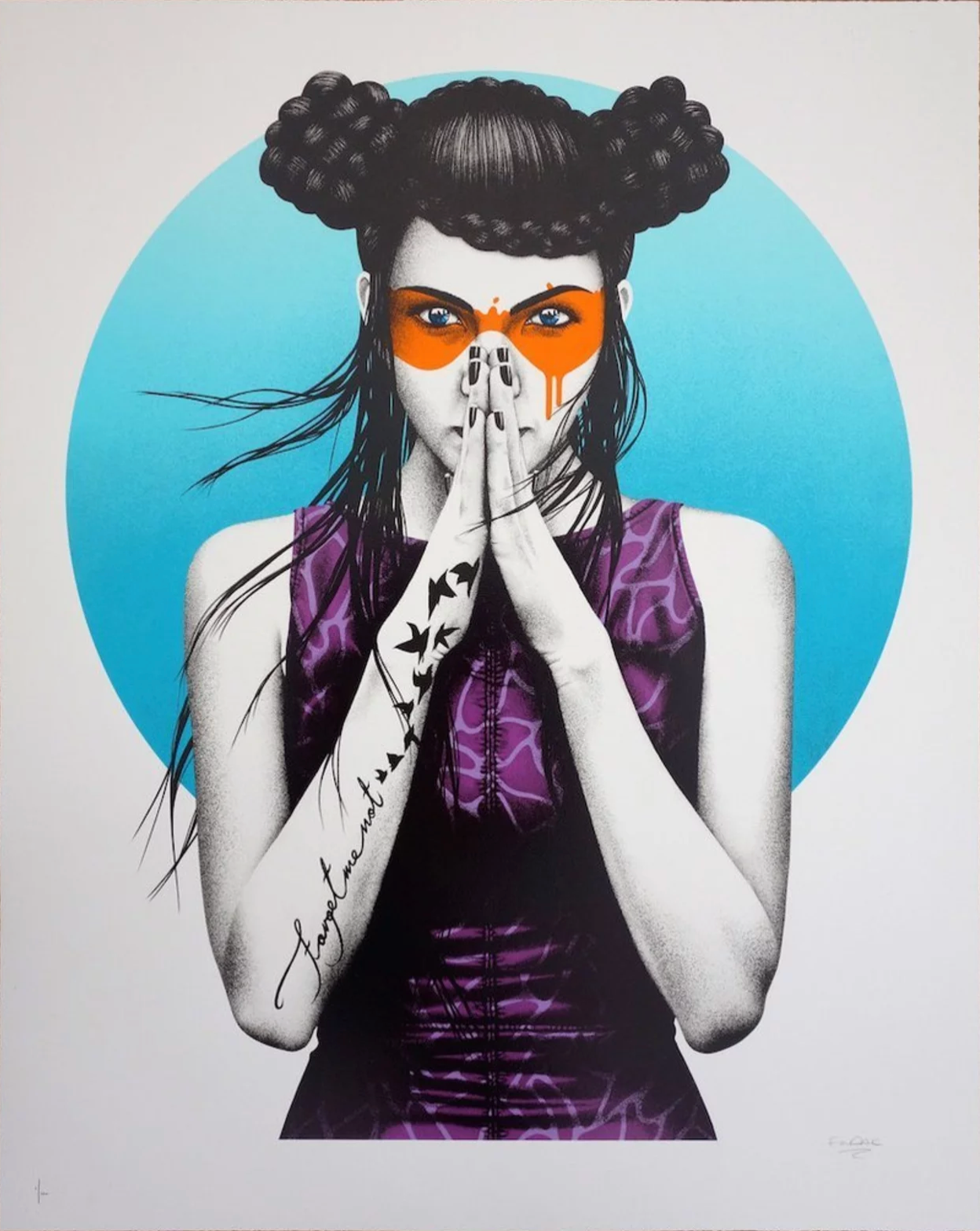 Vergiss (Main Edition) by Fin DAC, a limited edition 13 colour screen print on 330 gsm somerset satin paper from 2017