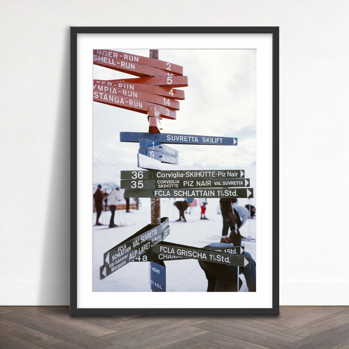 Slim Aarons - signpost in st moritz - Photography - Getty Images