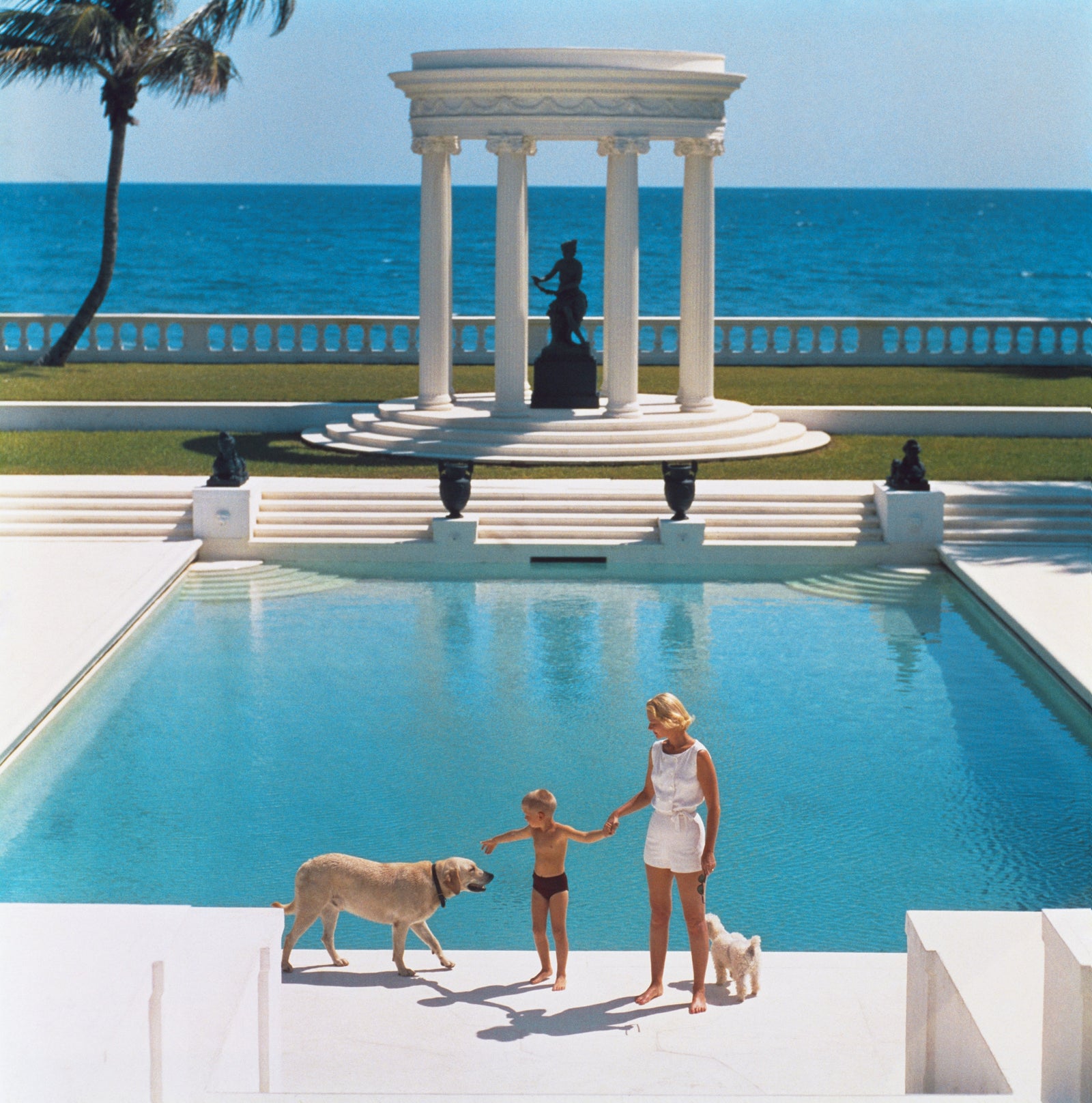 Nice Pool by Slim Aarons/Getty Images. American writer C.. Open Edition C-Type Photographic Print. Square orientation. Available at Electric Gallery, London, UK.